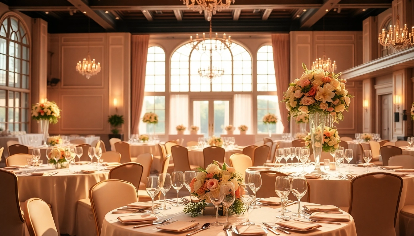 Cateringhirelondon location with elegant table settings and floral decor creates an inviting atmosphere.