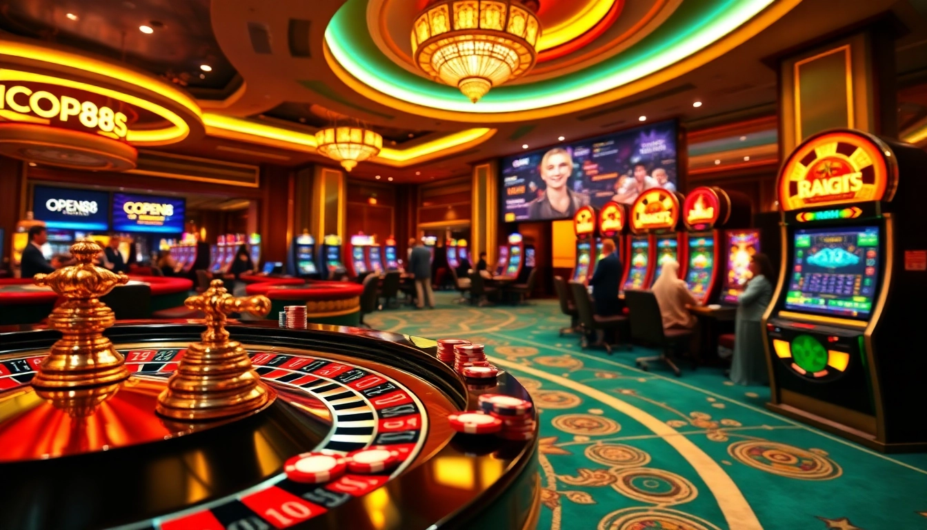 Experience the thrill of winning at OPEN88 with vibrant slot machines and poker action.