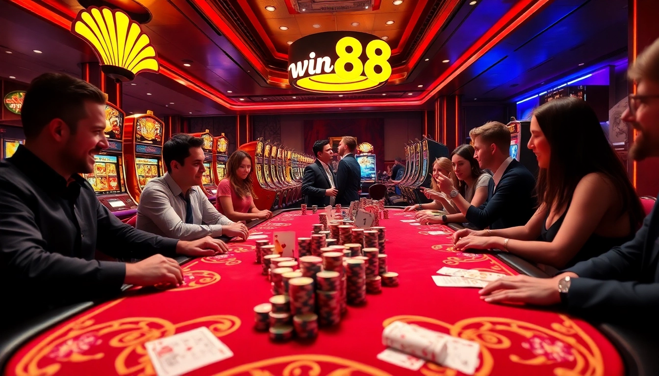 Engaging players enjoying the exciting atmosphere of win88 casino gaming.
