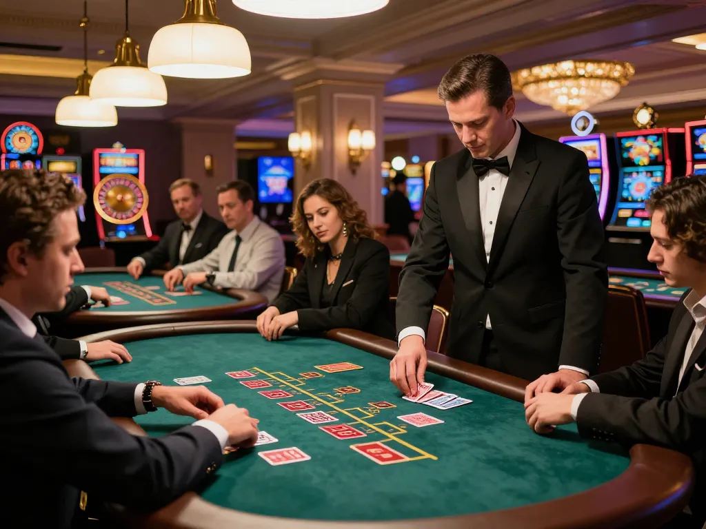 Excitement at 88club blackjack table with players and dealer engaged in action