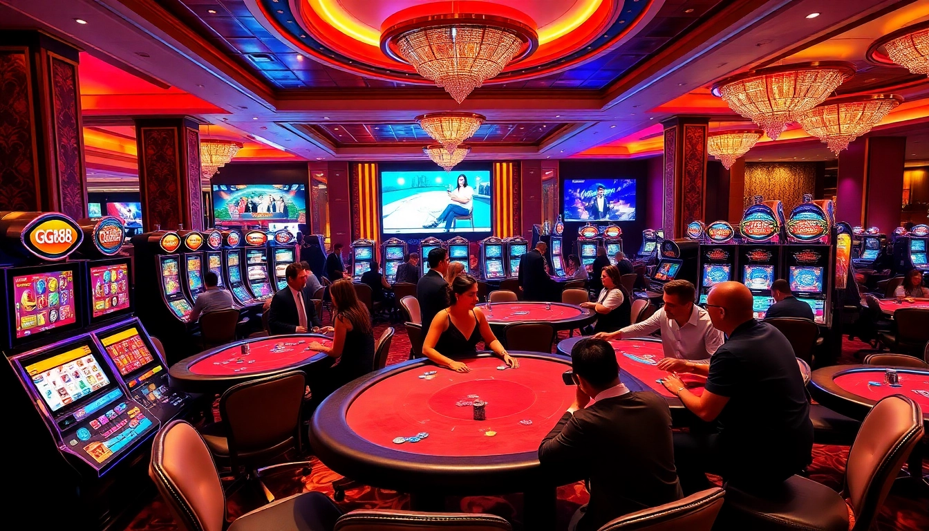 Engaging players at GG88 online casino tables, showcasing vibrant gaming action.