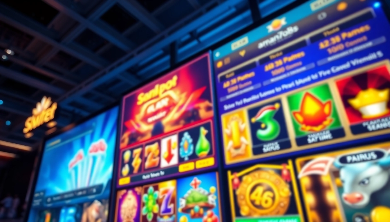 A vibrant gaming interface showcasing the aman788 slot recommendations and user testimonials.