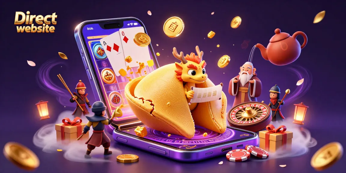 Experience thrilling gameplay with golden coins spinning around a Direct website in vibrant casino illustration.