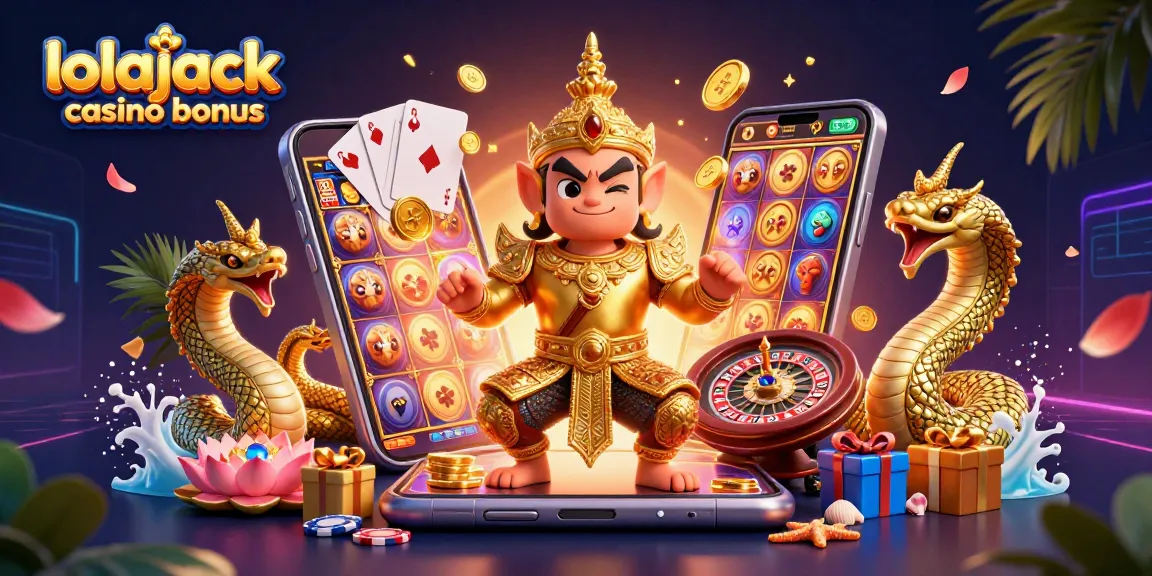 Experience the thrilling lolajack casino bonus with vibrant casino elements and stunning characters.
