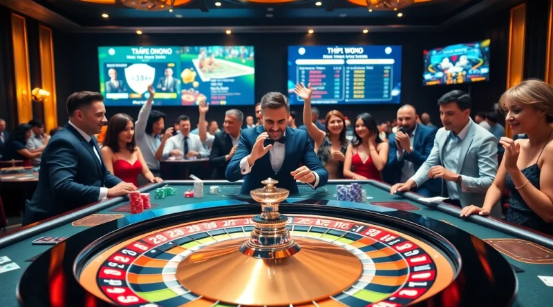 Engaging players at trang chủ kjc's vibrant casino with poker tables, exciting roulette, and interactive betting.