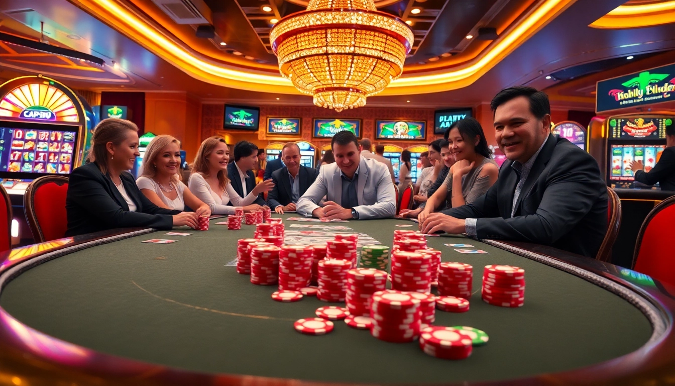 A luxurious casino scene with poker chips and cards showcasing link xx88, capturing the thrill of gambling.
