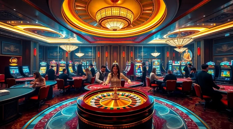 Excited players enjoying a vibrant gambling atmosphere at 789club casino.