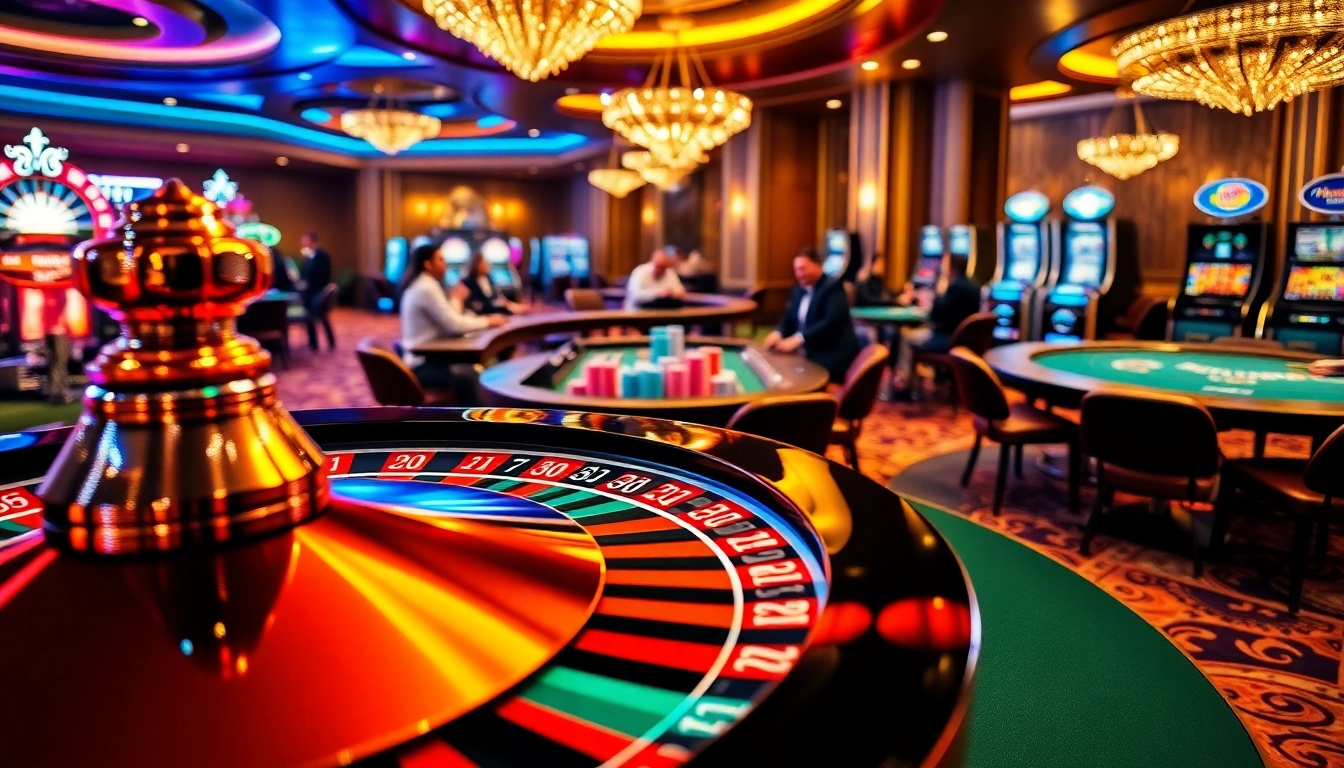 Experience thrilling casino action at https://nk88net.com/ with players enjoying poker, roulette, and slot machines.