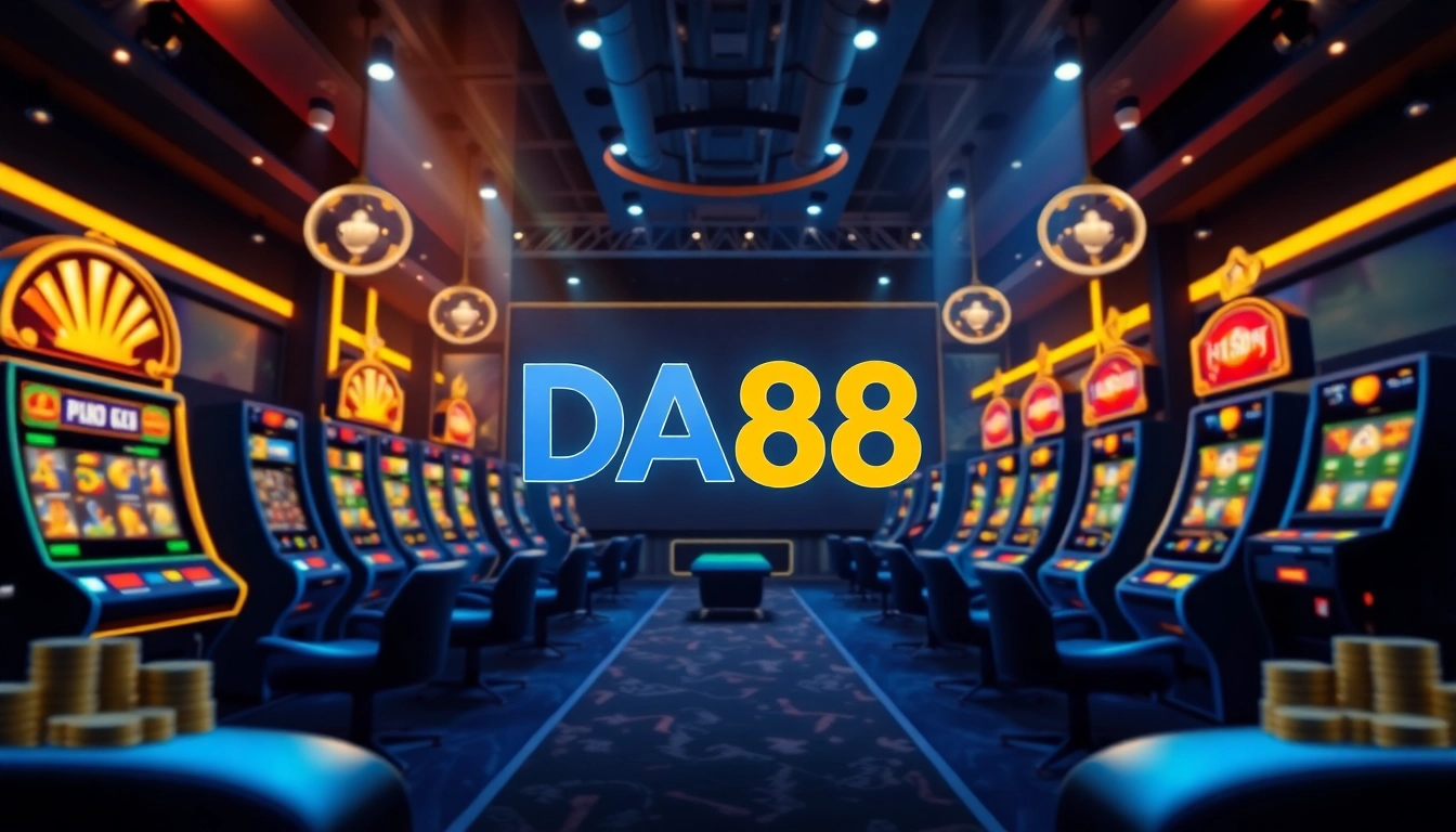 DA88 logo featured in an exciting online gaming environment with casino elements