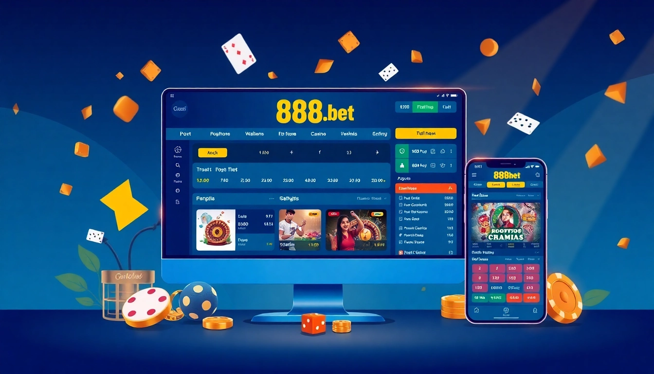 Interactive betting interface of 888b.bet showcasing sports and casino games.