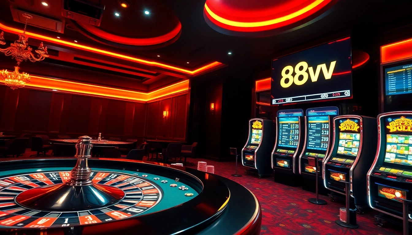 Excited players engaging with vibrant online gambling platforms at 88vv casino.
