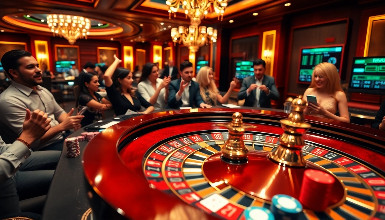 Players enjoying a captivating game of roulette at TR88 casino, showcasing excitement and strategy.