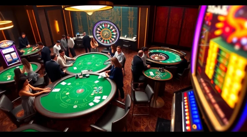 Experience thrilling gameplay at ww88 casino with vibrant tables, chips, and roulette wheel.