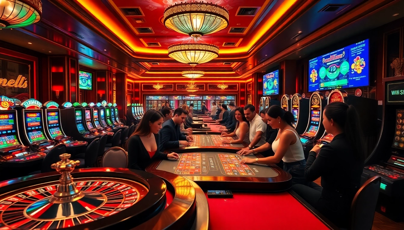 Engaged players enjoying a thrilling game at eejl online casino with vibrant tables and exciting ambiance.