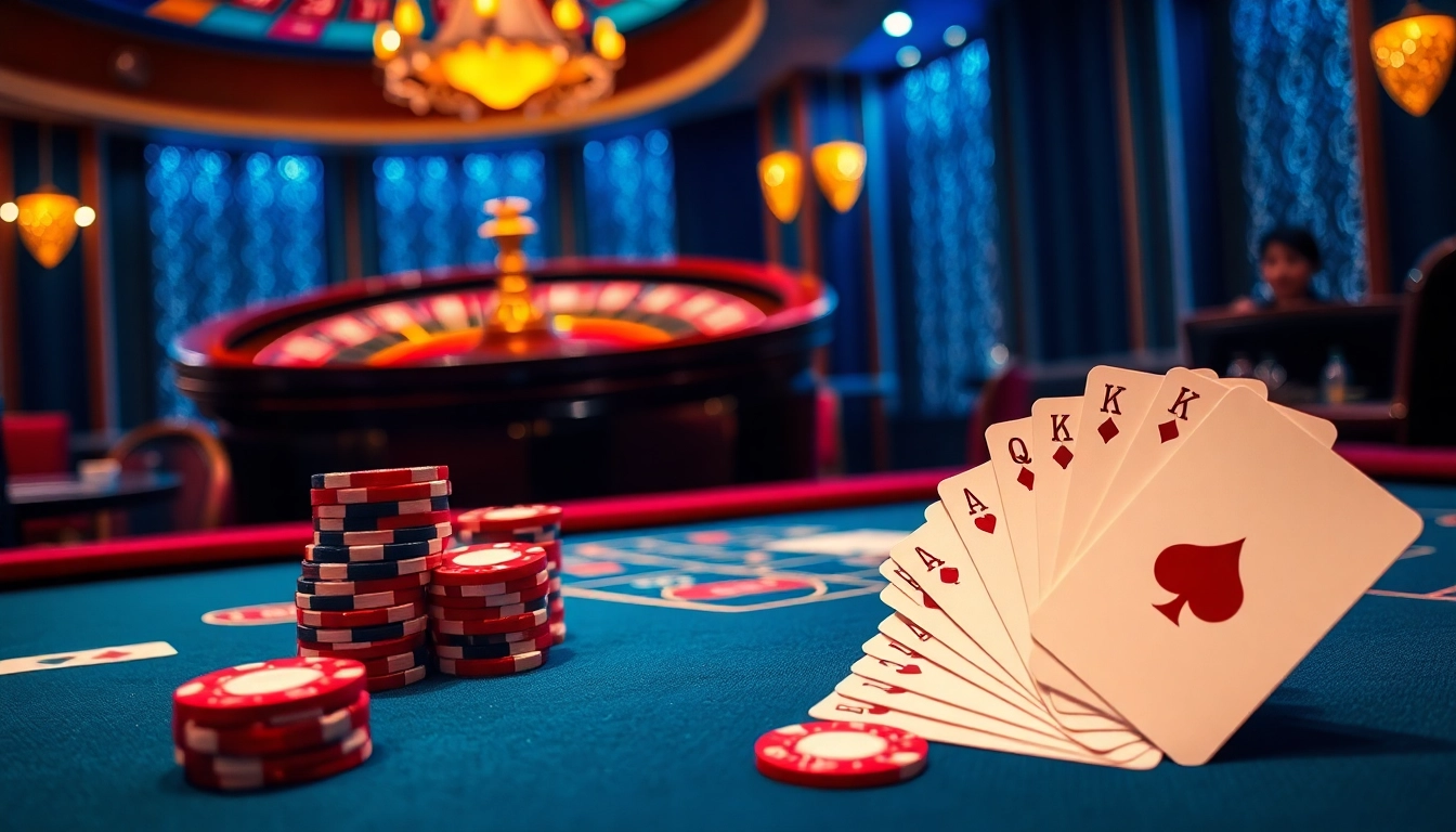 Engaging in a high-stakes game of poker at a vibrant casino table focused on vào PS99 strategies.