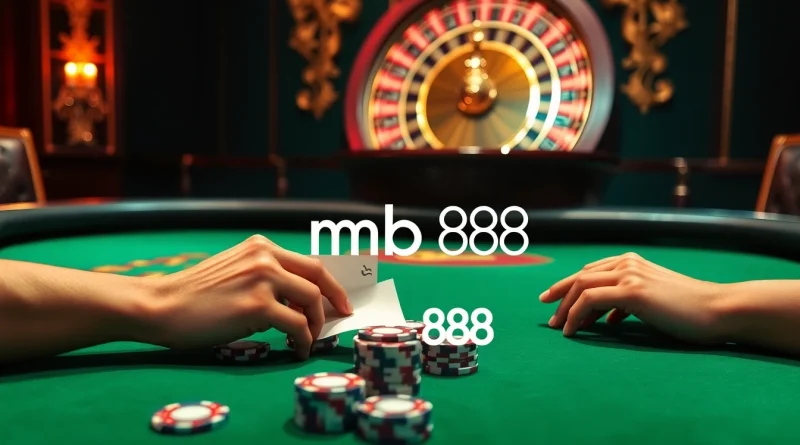 Experience high-stakes excitement with mb 88 as players engage at a luxurious casino poker table.