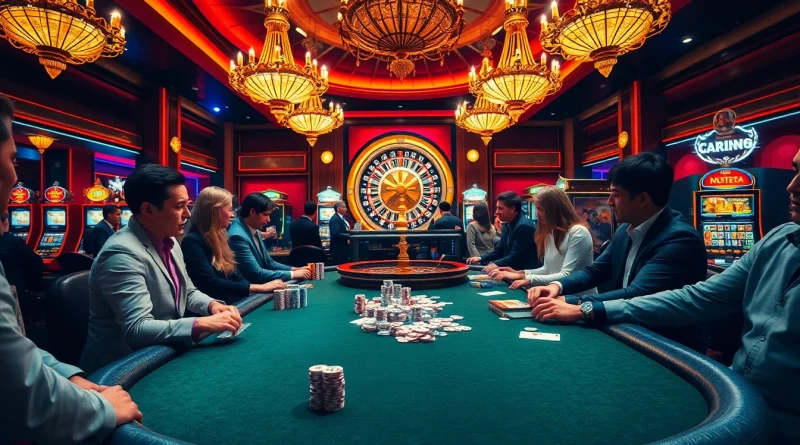 Players experiencing thrilling g88 casino action at a luxurious poker table.