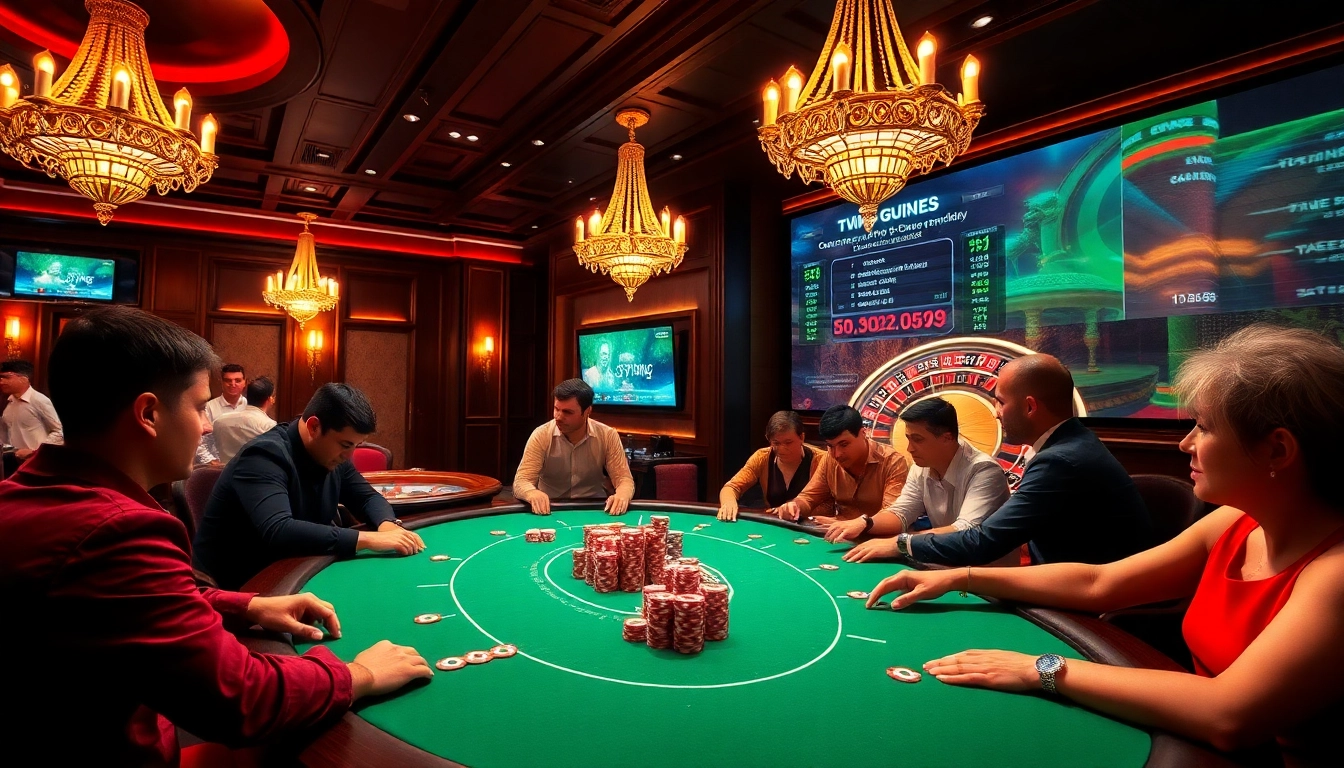 Exciting poker game at 789club with vibrant atmosphere and professional players.