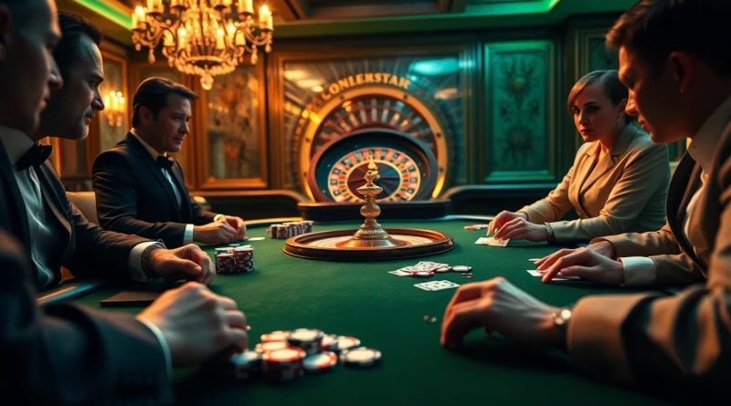 Exciting poker game setting at https://pg88sr.com/ featuring luxury chips and cards.