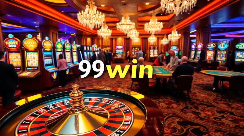 Experience the thrill of gambling at 99win Casino with luxurious tables and vibrant slot machines.