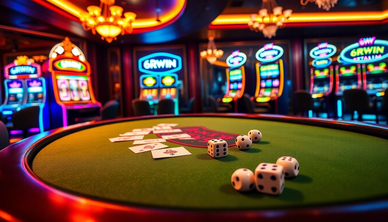 Experience the thrill of winning with 6RWIN at a luxurious casino table.