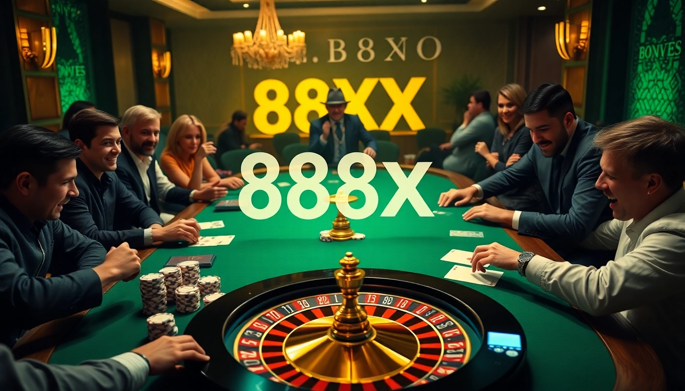 Players engaging in a thrilling poker game with 88xx poker chips on the table.