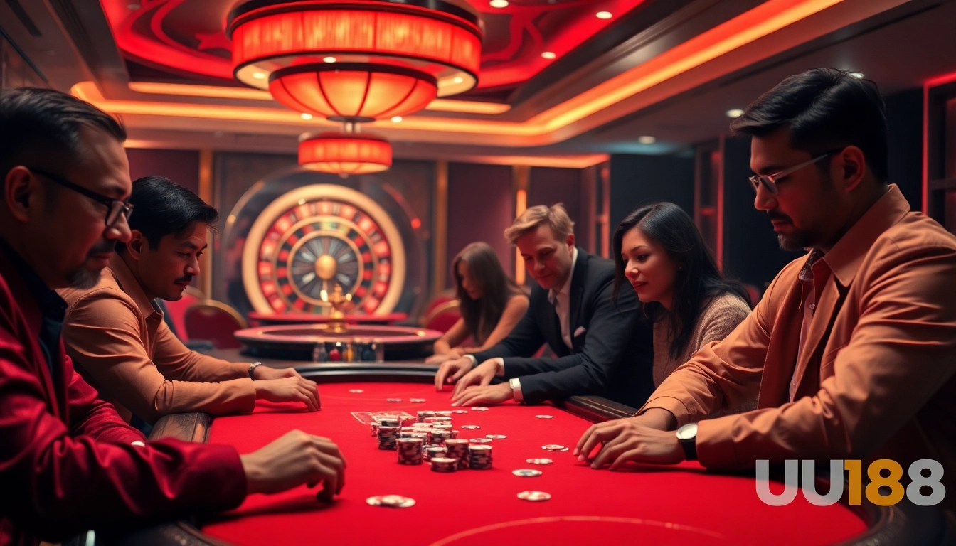 Engaged players strategize at the poker table, enhancing their experience at https://uu88games.com/ with excitement and skill.