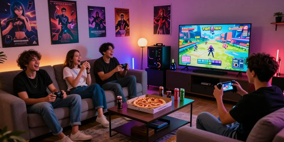 Friends engaged in real ecchi games during a fun game night, showcasing laughter and excitement.